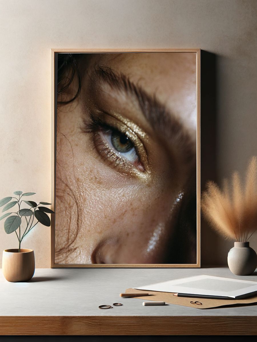 Golden Eye Portrait Print. — room view 2