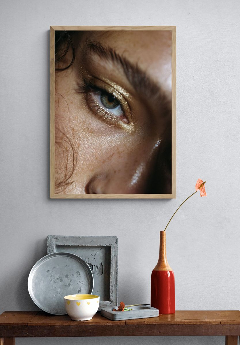 Golden Eye Portrait Print. — room view 3