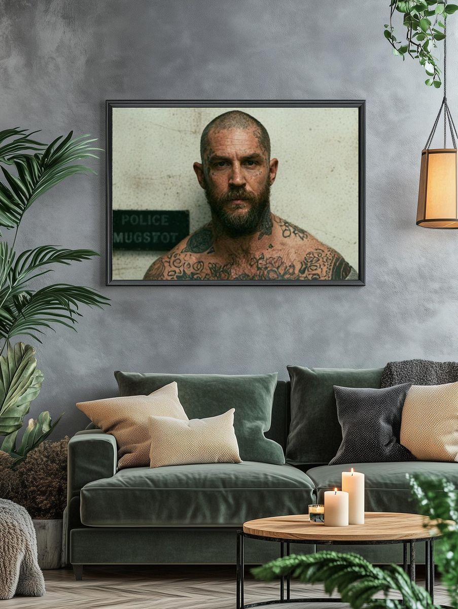 Tattooed Mugshot Portrait Print. — room view 4