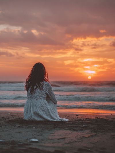 Sunset Beach Solitude Photography Poster. poster print