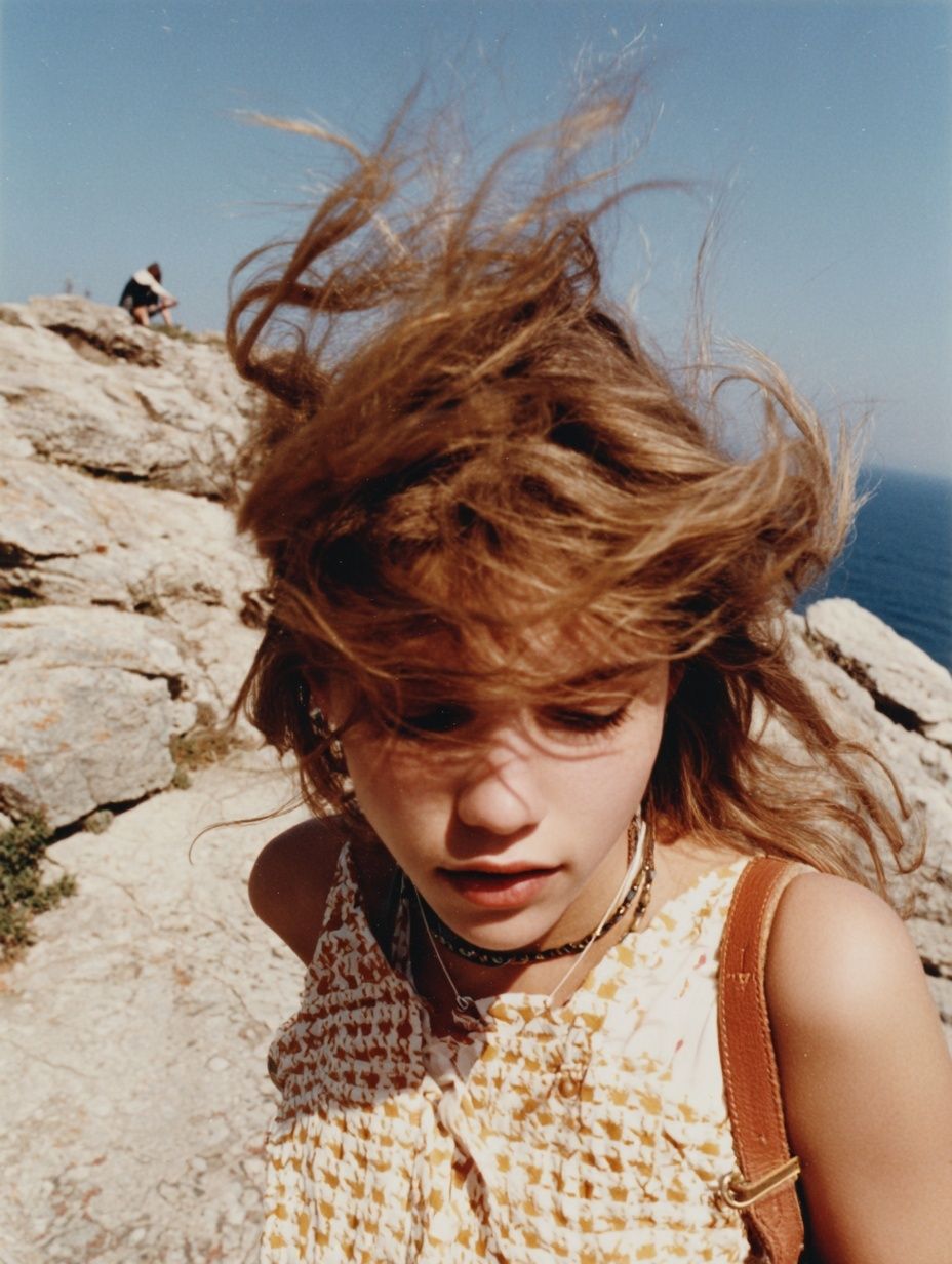 Windblown Coastal Portrait Print. poster detail