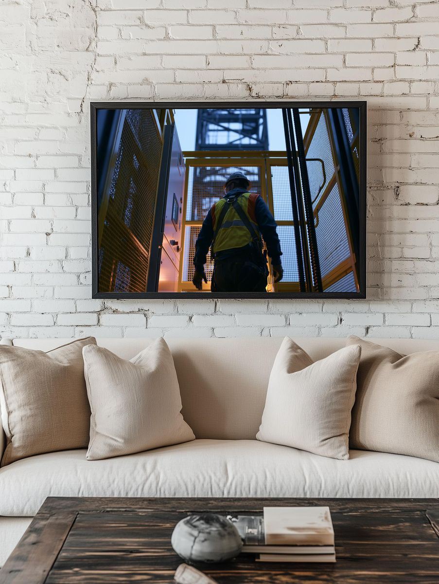Industrial Worker Safety Photography Poster. room preview