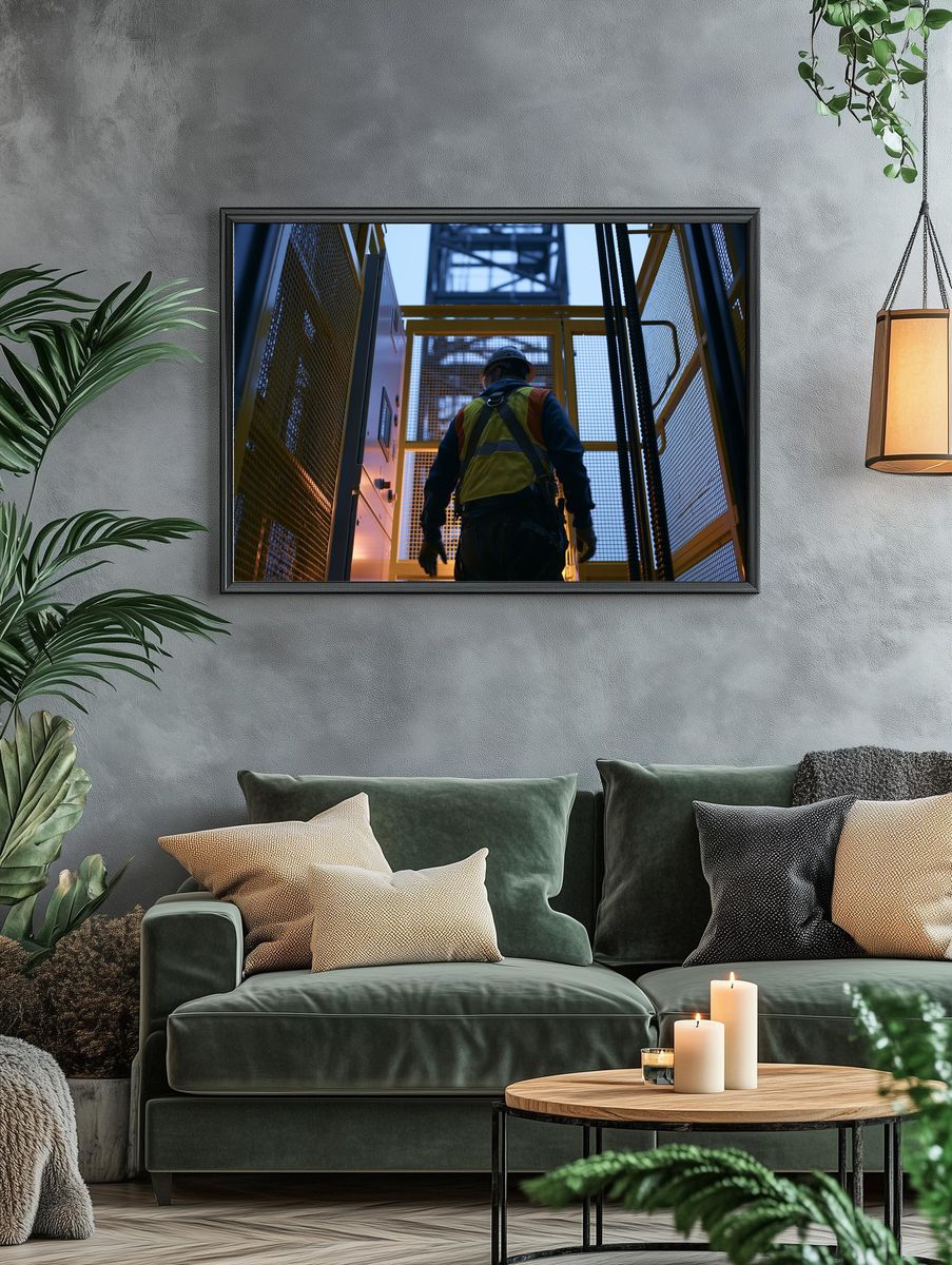 Industrial Worker Safety Photography Poster. — room view 4