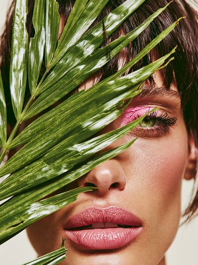 Palm Leaf Portrait Photography Poster. poster