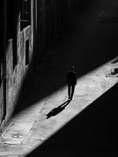 Solitary Alley Walker Photography Poster. poster