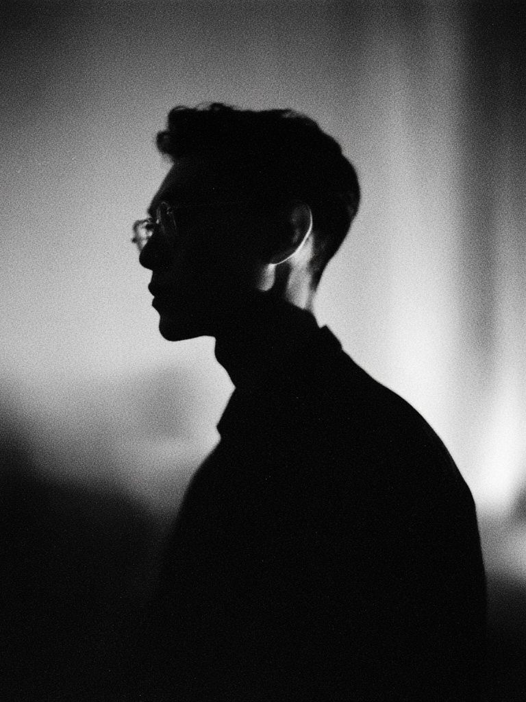 Silhouette Portrait Black-White Poster. poster — photography art