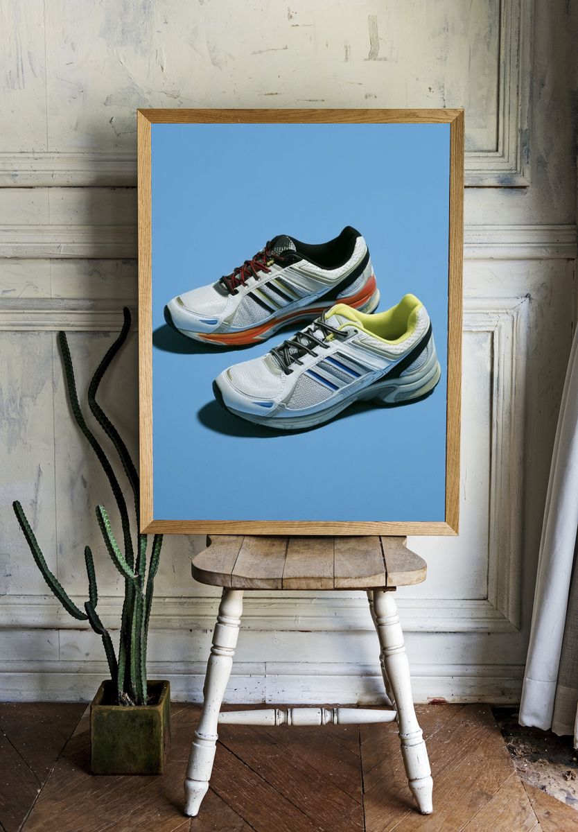 Running Sneakers Photography Poster. — room view 1