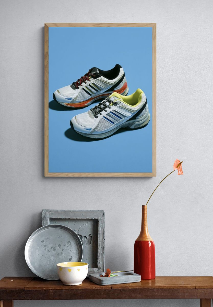 Running Sneakers Photography Poster. — room view 3