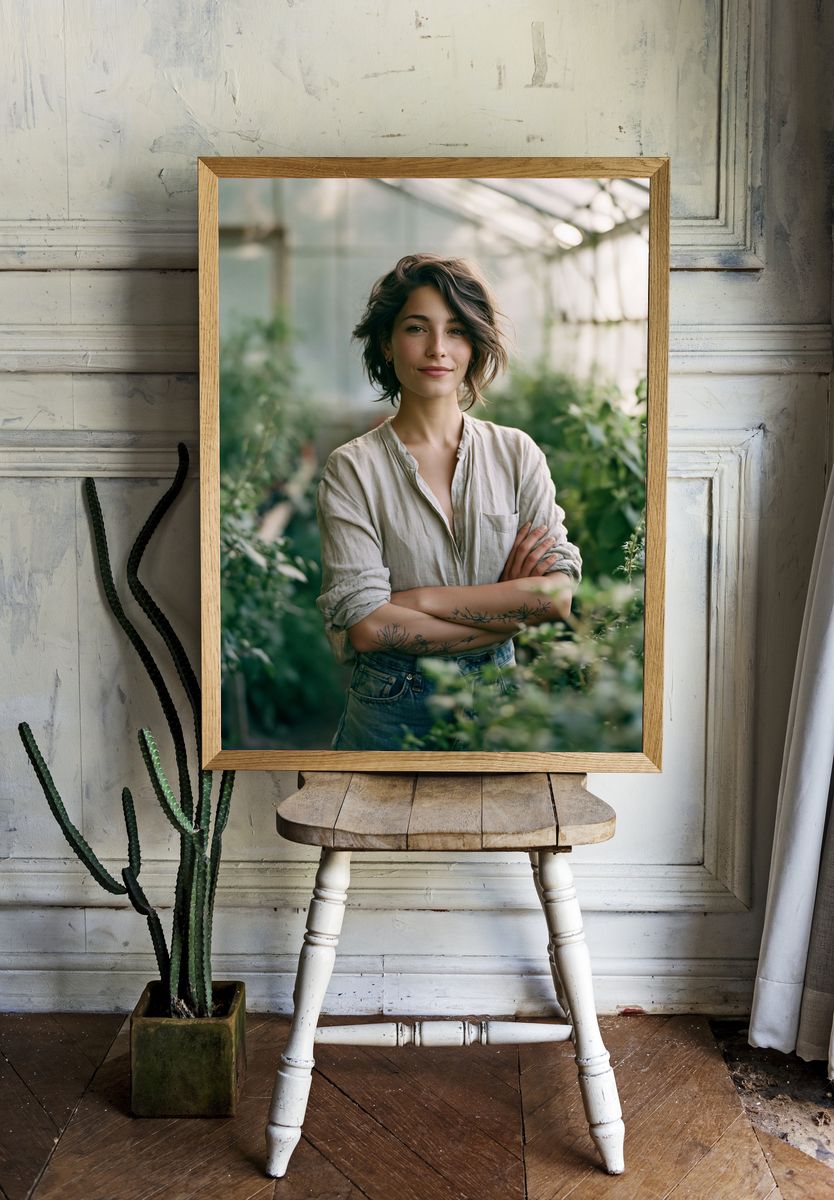 Botanical Portrait Photography Poster. room preview