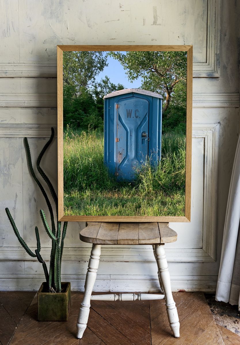 Blue Portable Toilet Photography Poster. — room view 1