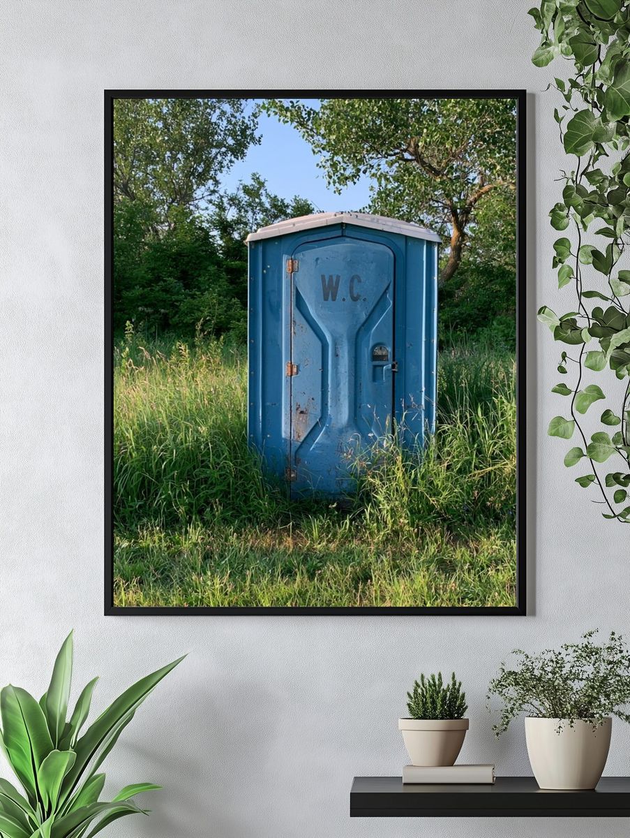 Blue Portable Toilet Photography Poster. — room view 4