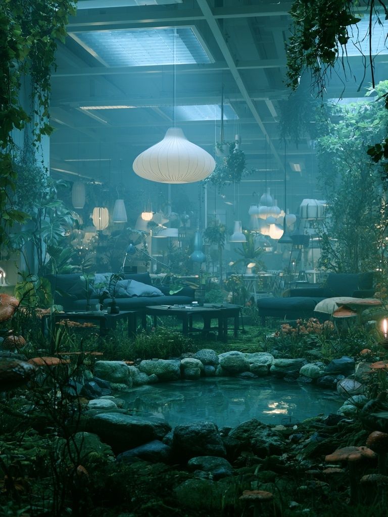 Indoor Jungle Oasis Photography Poster. poster — photography art