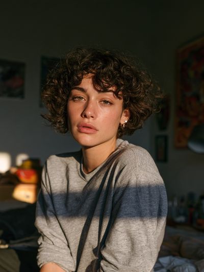 Curly Portrait Photography Poster. poster