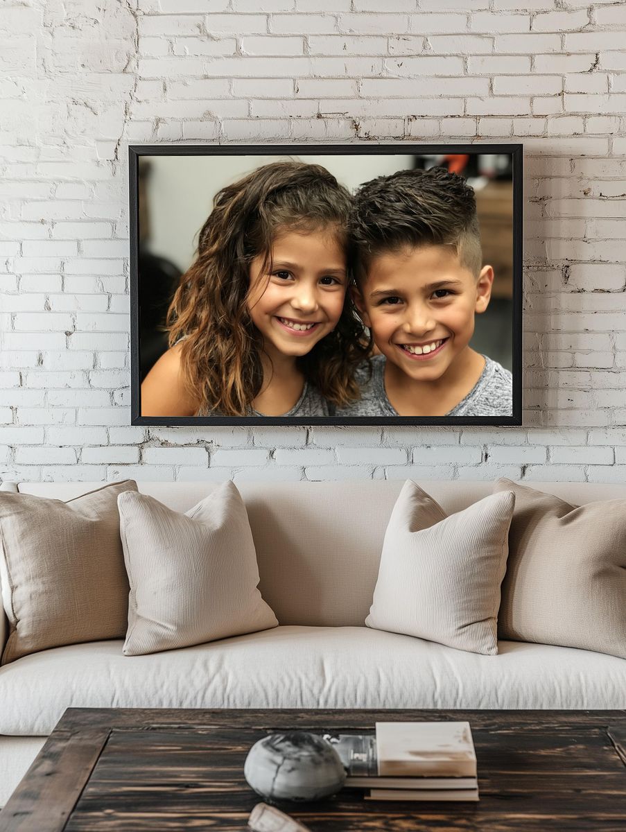 Smiling Children Portrait Poster. — room view 1