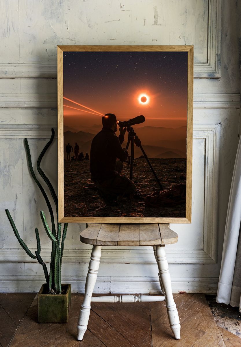 Solar Eclipse Stargazer Photography Poster. — room view 1