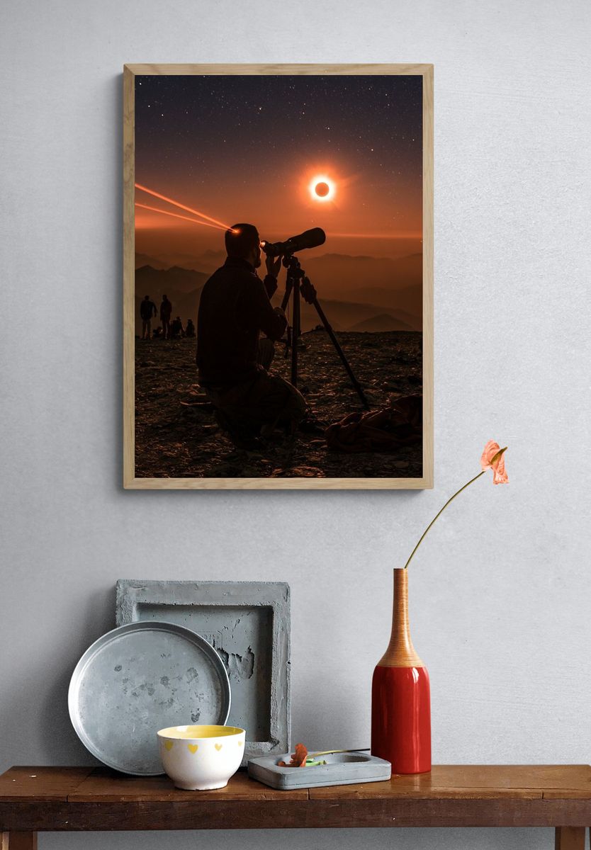 Solar Eclipse Stargazer Photography Poster. — room view 3