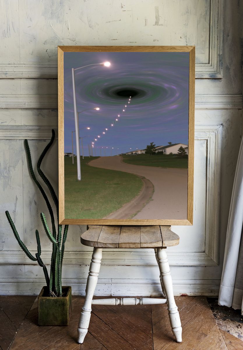 Surreal Streetlight Vortex Photography Poster. room preview