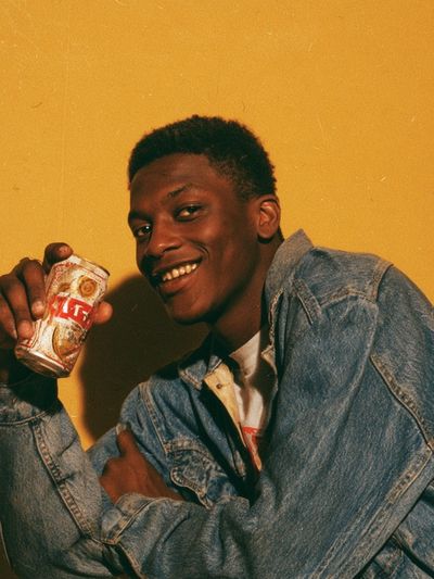 Smiling Portrait in Denim Poster. poster