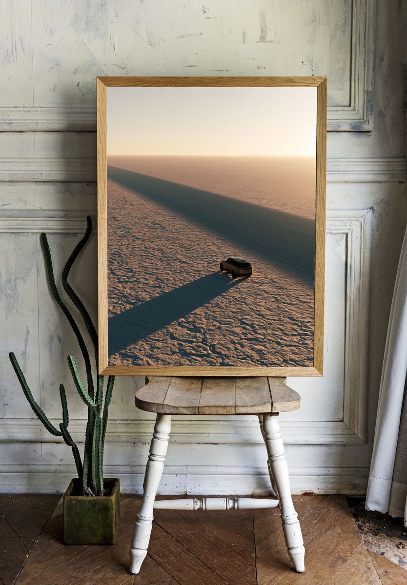 Desert SUV Sunset Photography Poster. — room view 1