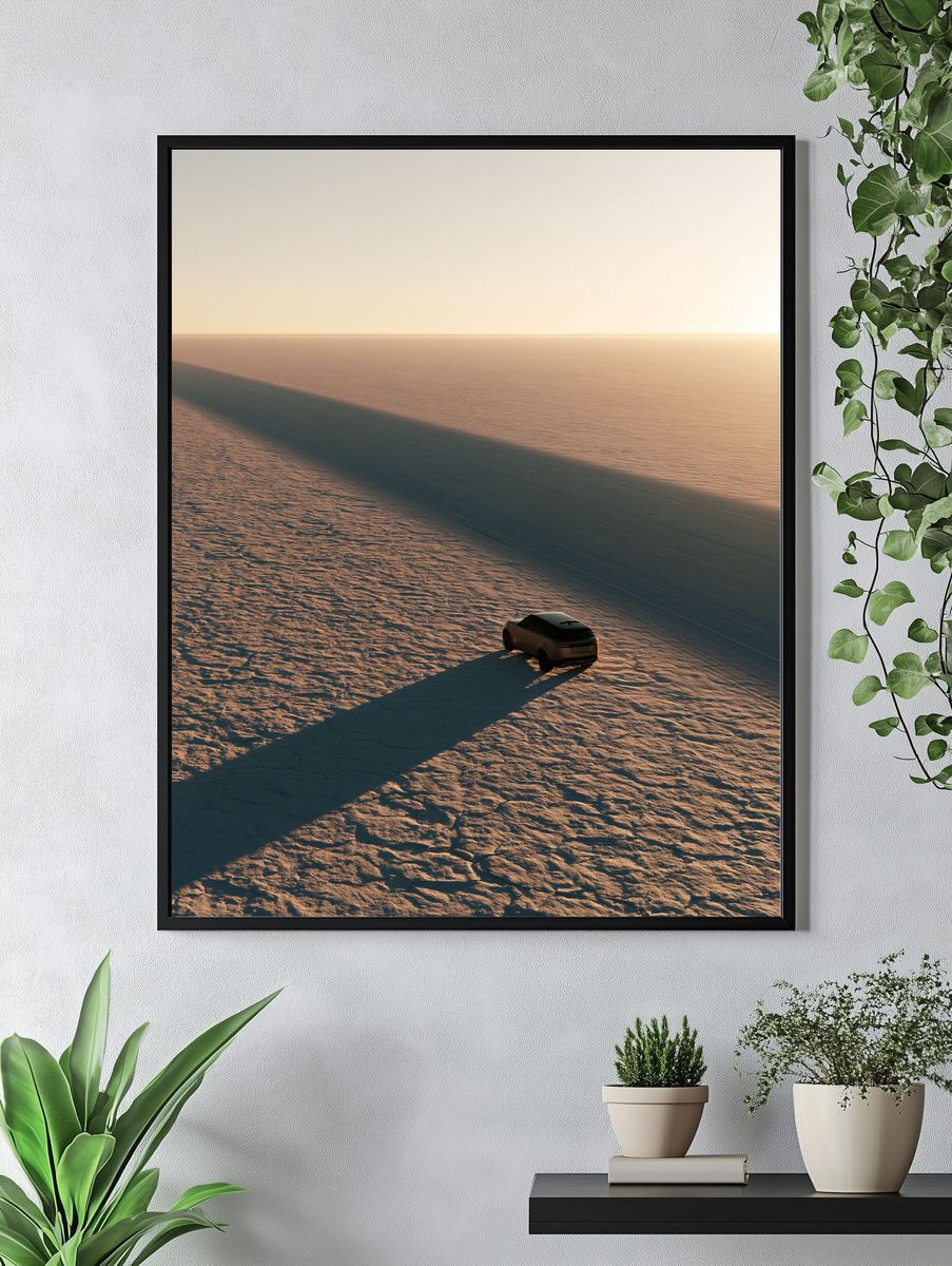Desert SUV Sunset Photography Poster. — room view 4