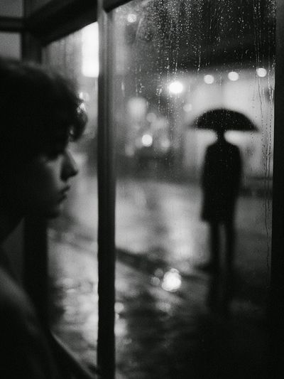 Rainy Night Silhouette Photography Poster.