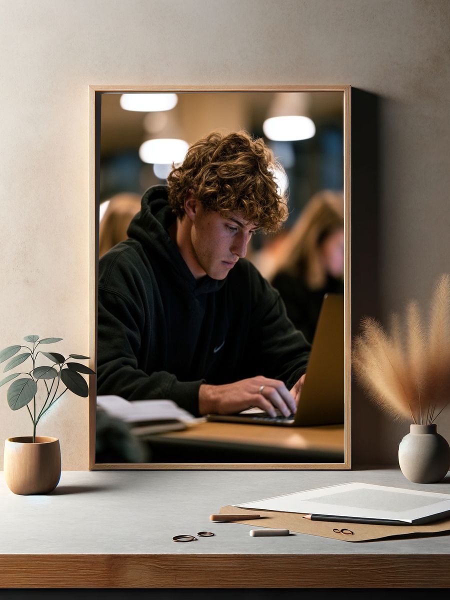 Focused Student Portrait Poster. — room view 2