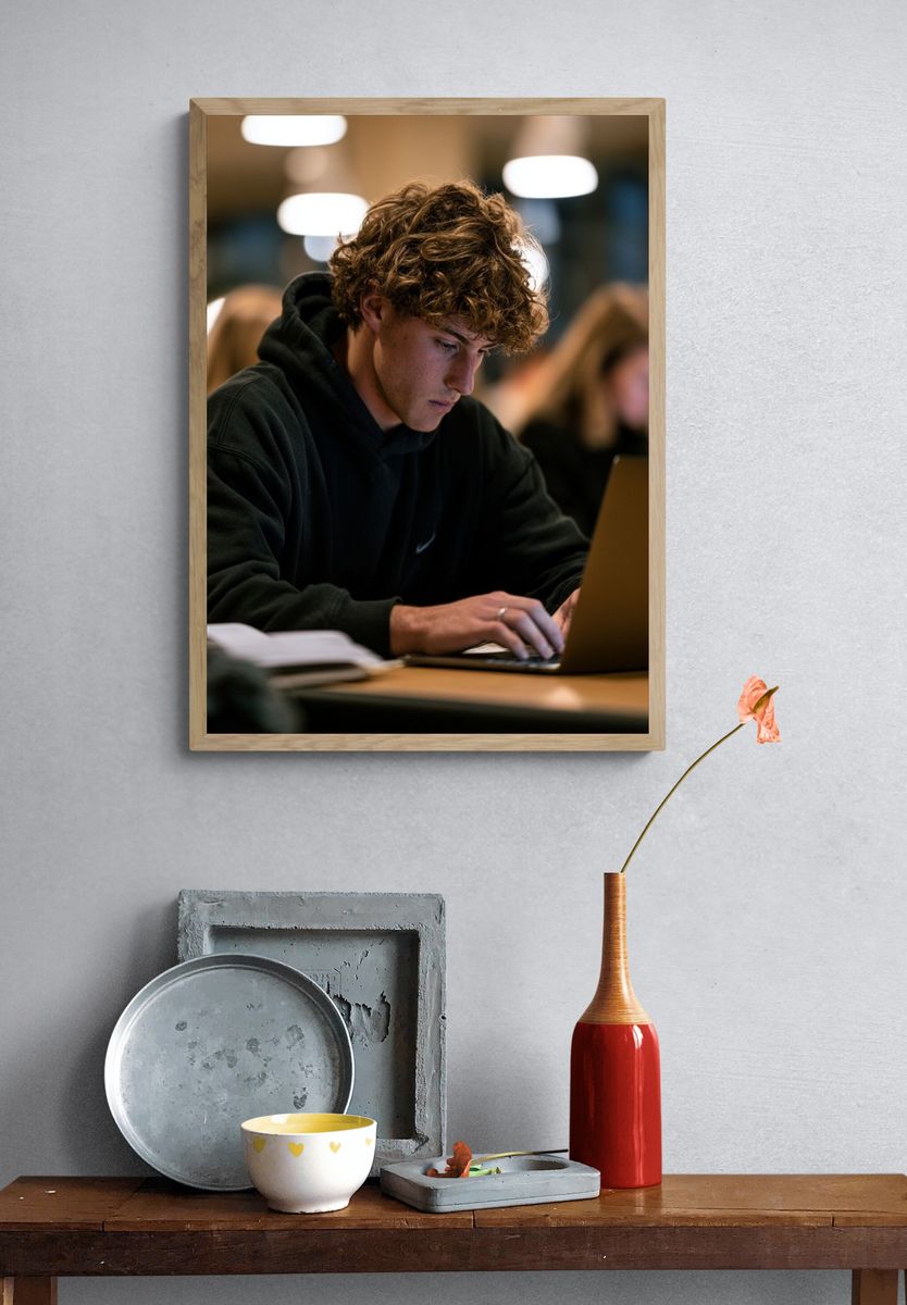 Focused Student Portrait Poster. — room view 3