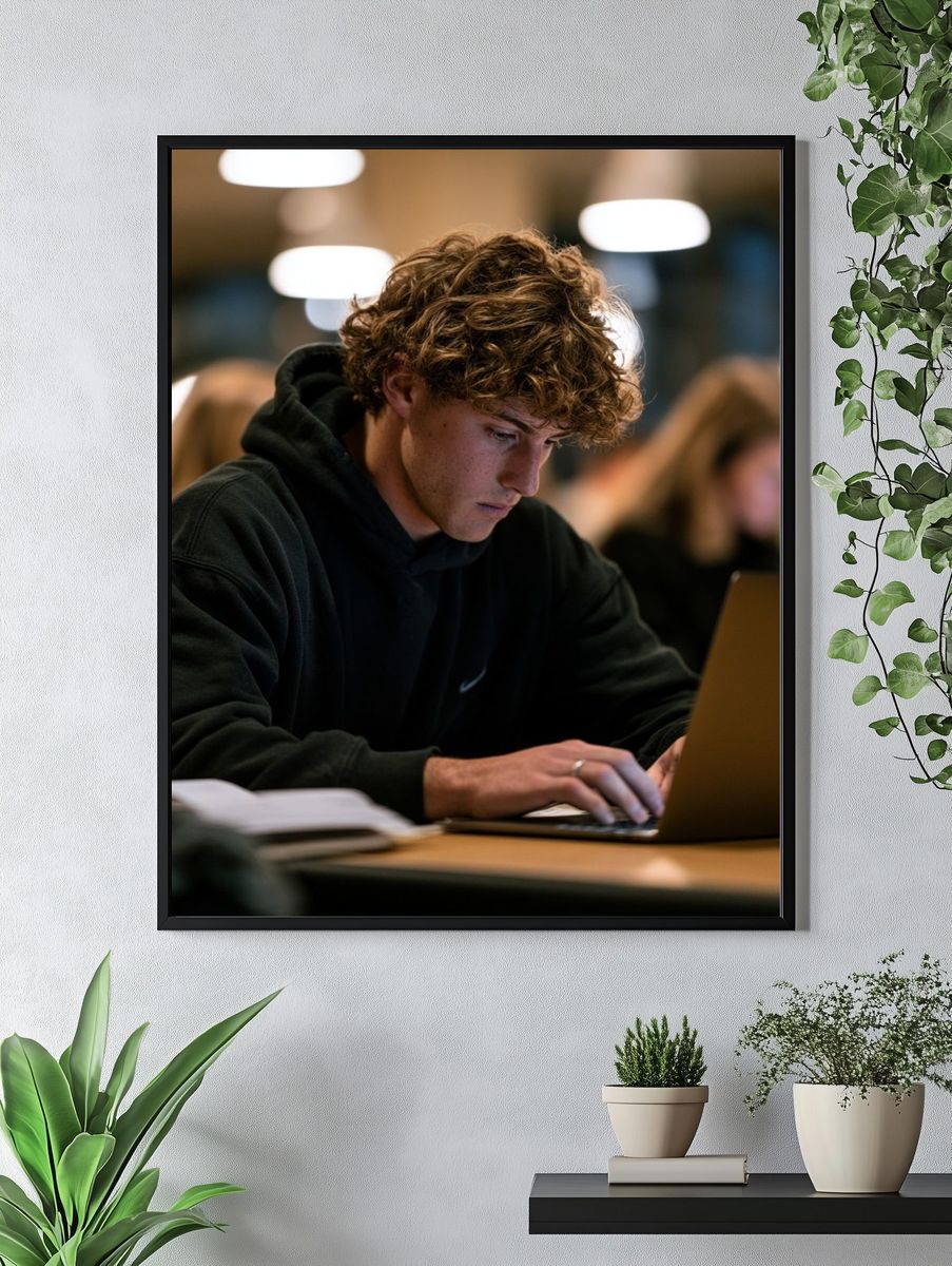 Focused Student Portrait Poster. — room view 4
