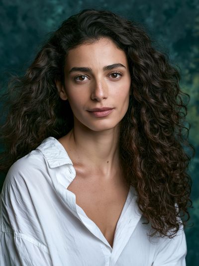 Curly-Haired Portrait Photography Poster. poster print