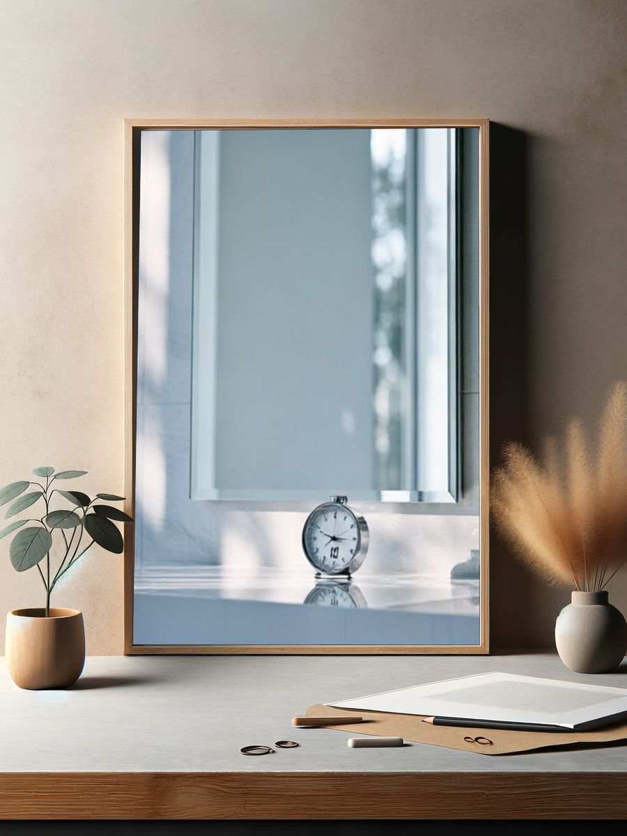 Minimal Bathroom Mirror Still Life Poster. — room view 2