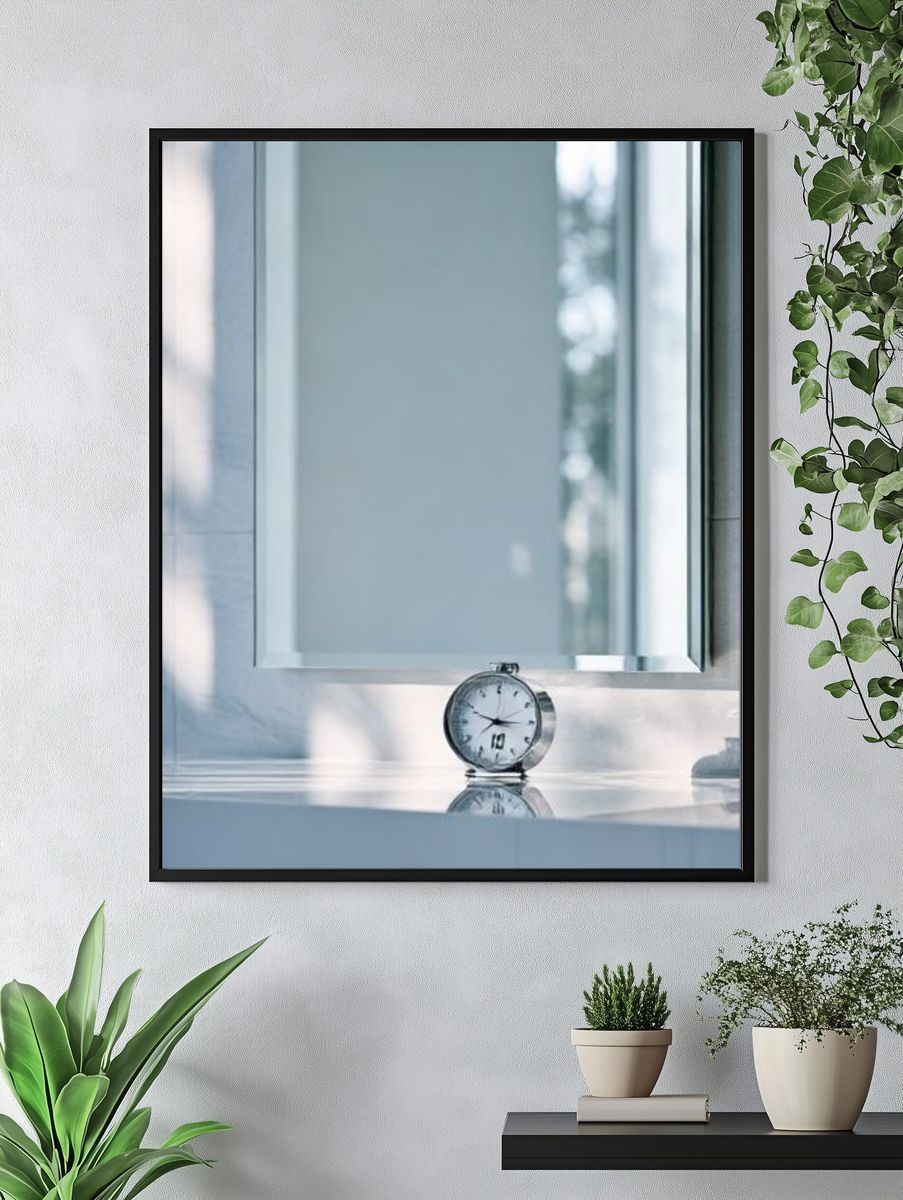 Minimal Bathroom Mirror Still Life Poster. — room view 4