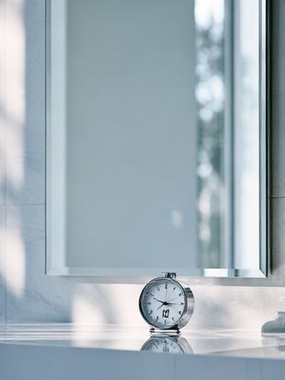 Minimal Bathroom Mirror Still Life Poster. poster