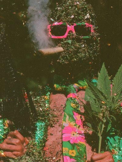 Psychedelic Floral Portrait Poster. poster