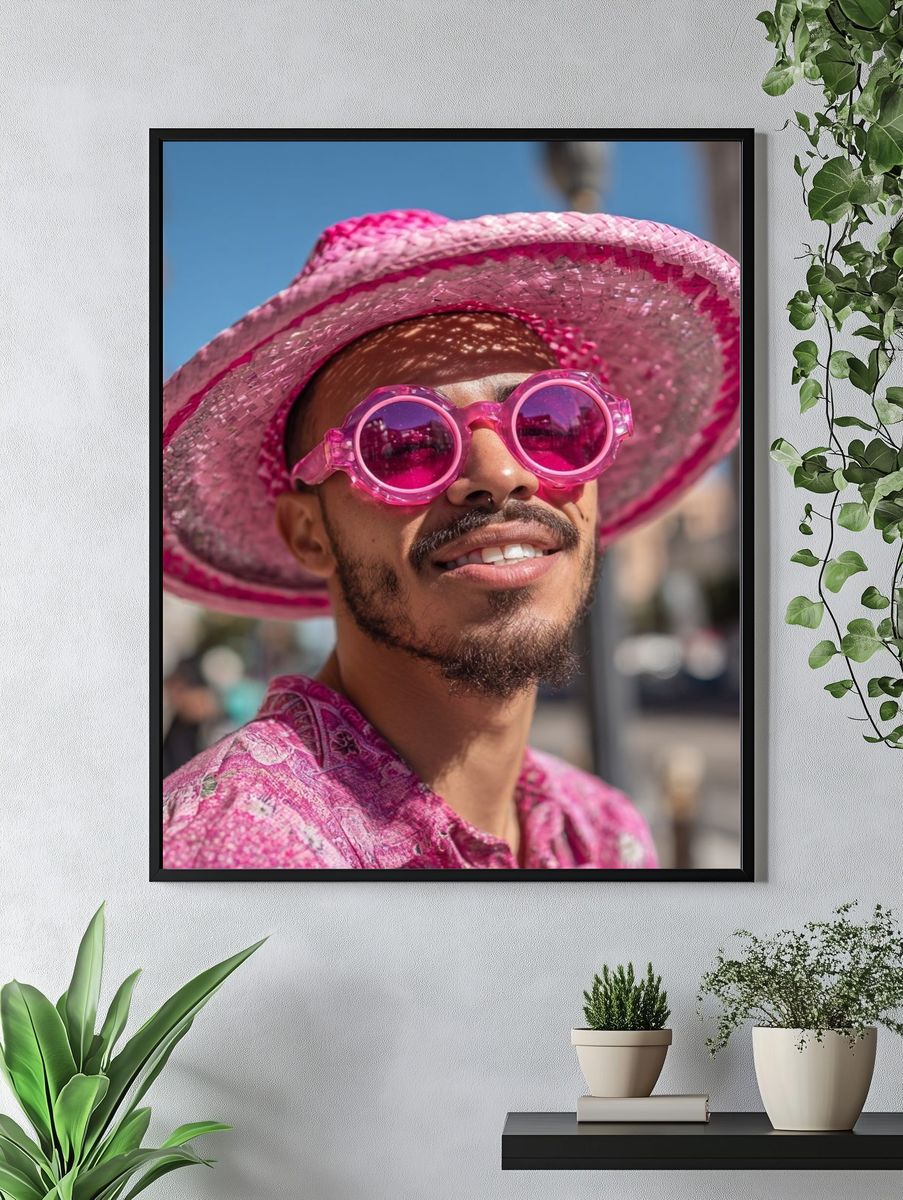 Pink Street Portrait Photography Poster. — room view 4