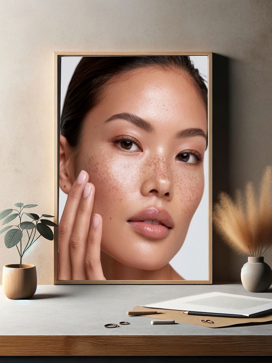 Freckled Beauty Portrait Poster. — room view 2