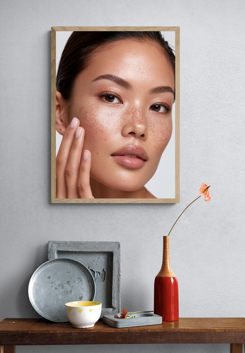 Freckled Beauty Portrait Poster. — room view 3