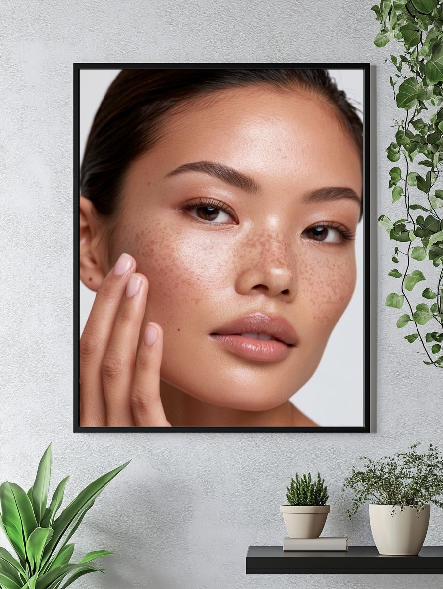 Freckled Beauty Portrait Poster. — room view 4