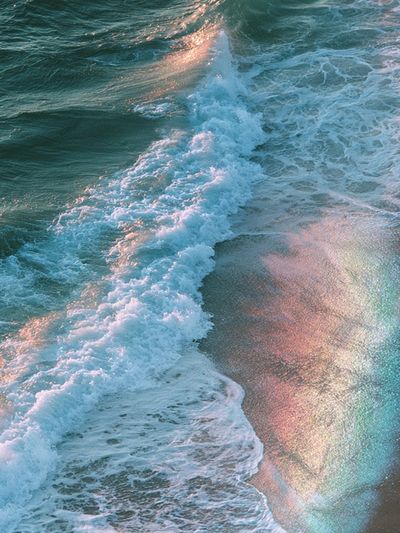 Rainbow Shoreline Photography Poster.