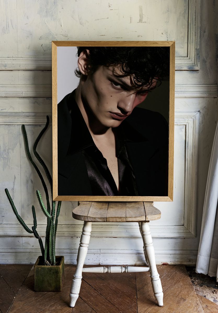 Moody Male Portrait Photography Poster. — room view 1