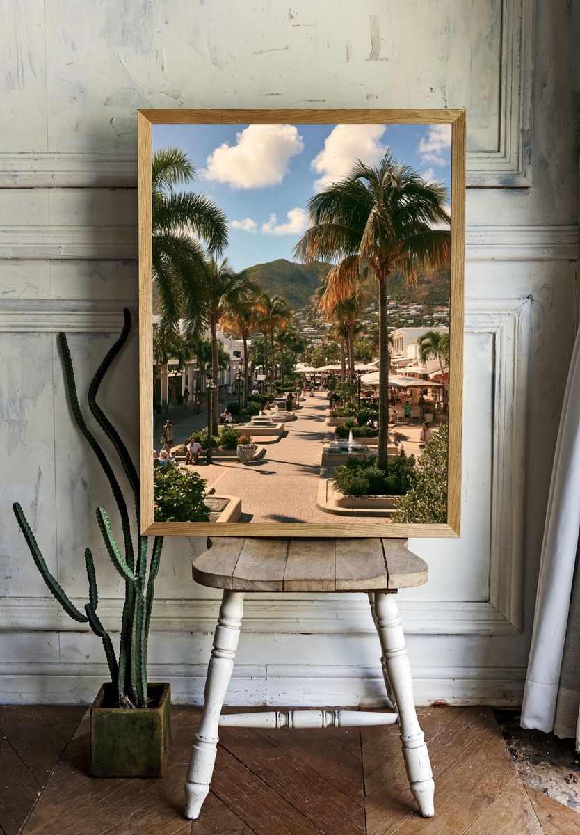 Palm Promenade Photography Poster. — room view 1