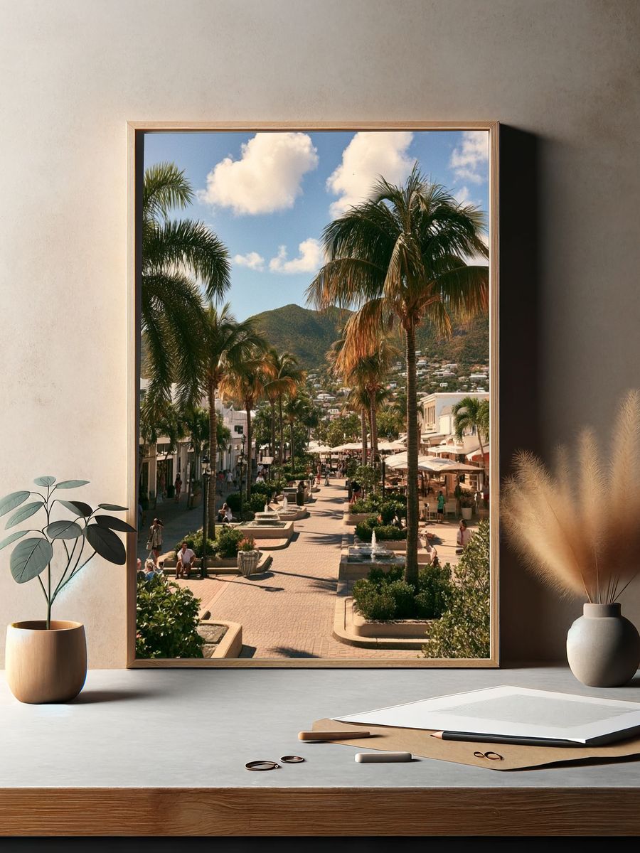 Palm Promenade Photography Poster. — room view 2