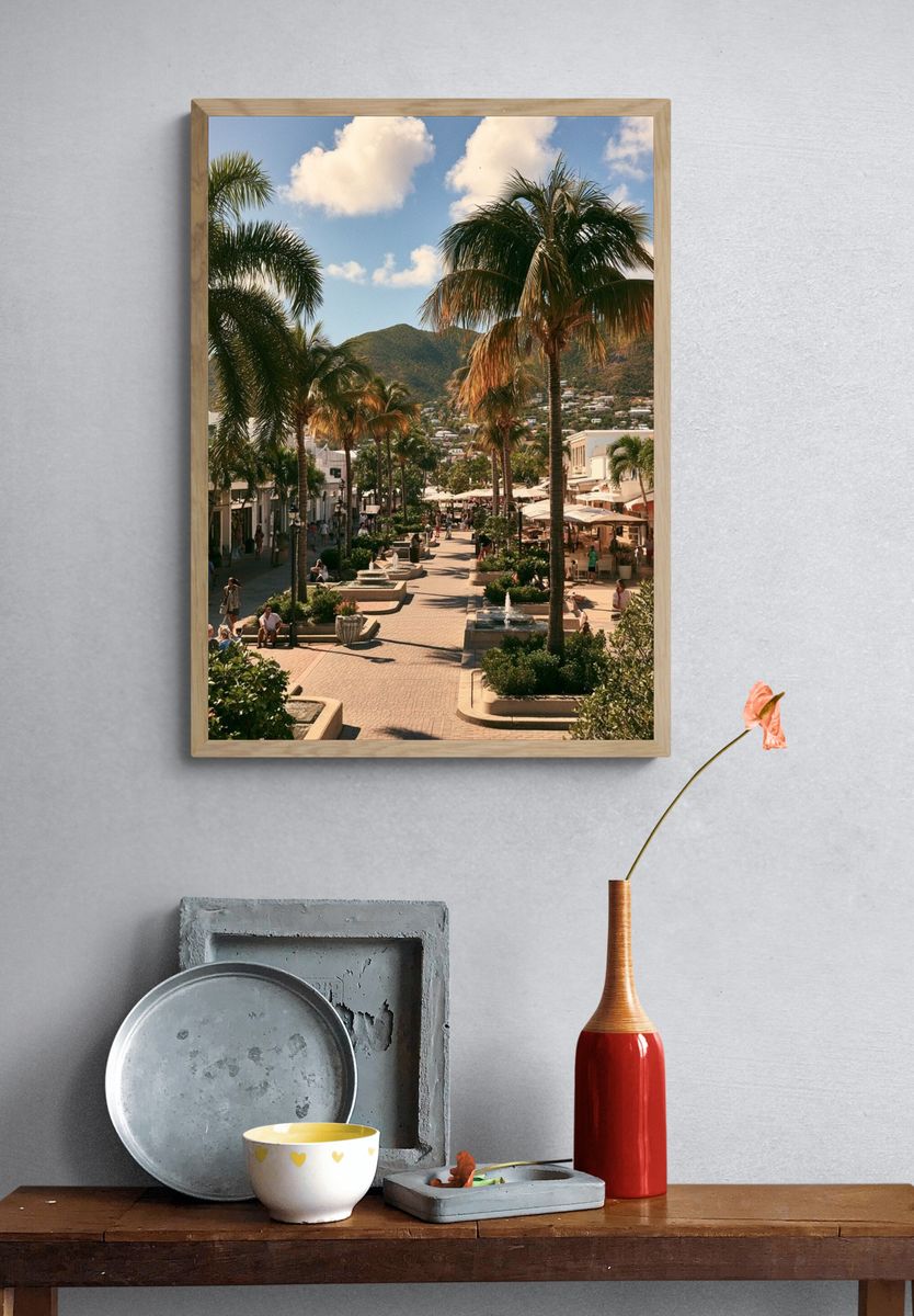 Palm Promenade Photography Poster. — room view 3