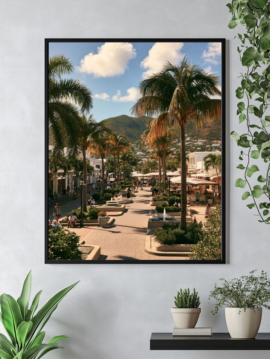 Palm Promenade Photography Poster. — room view 4