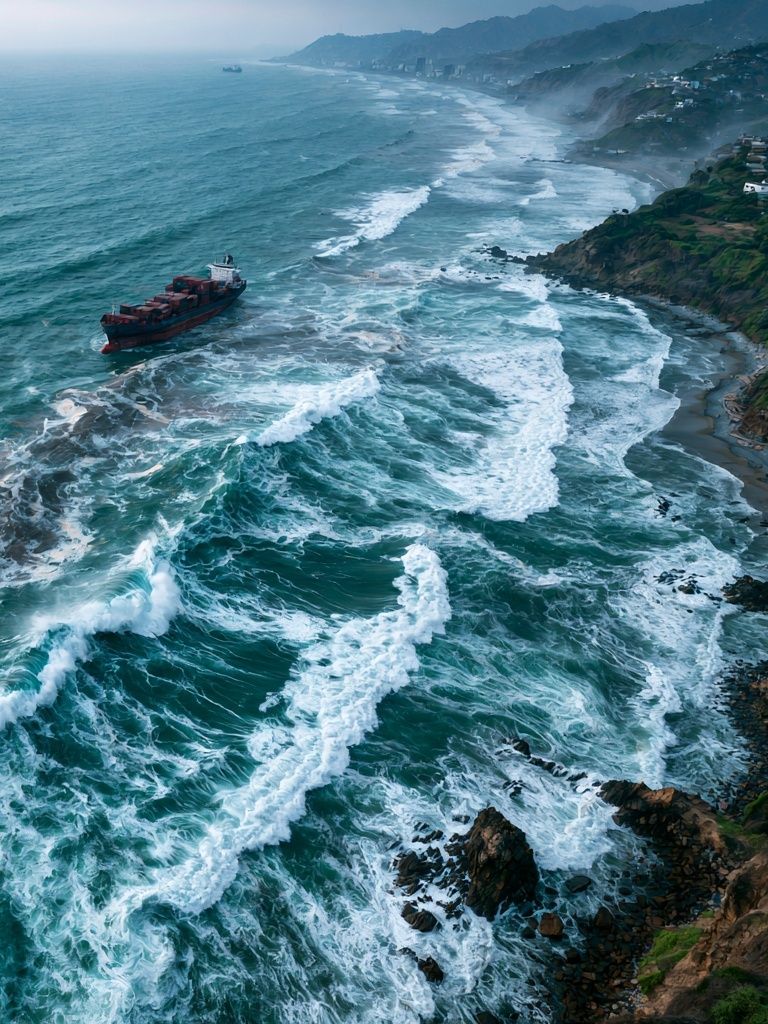 Stormy Coastal Waves Photography Poster. poster detail