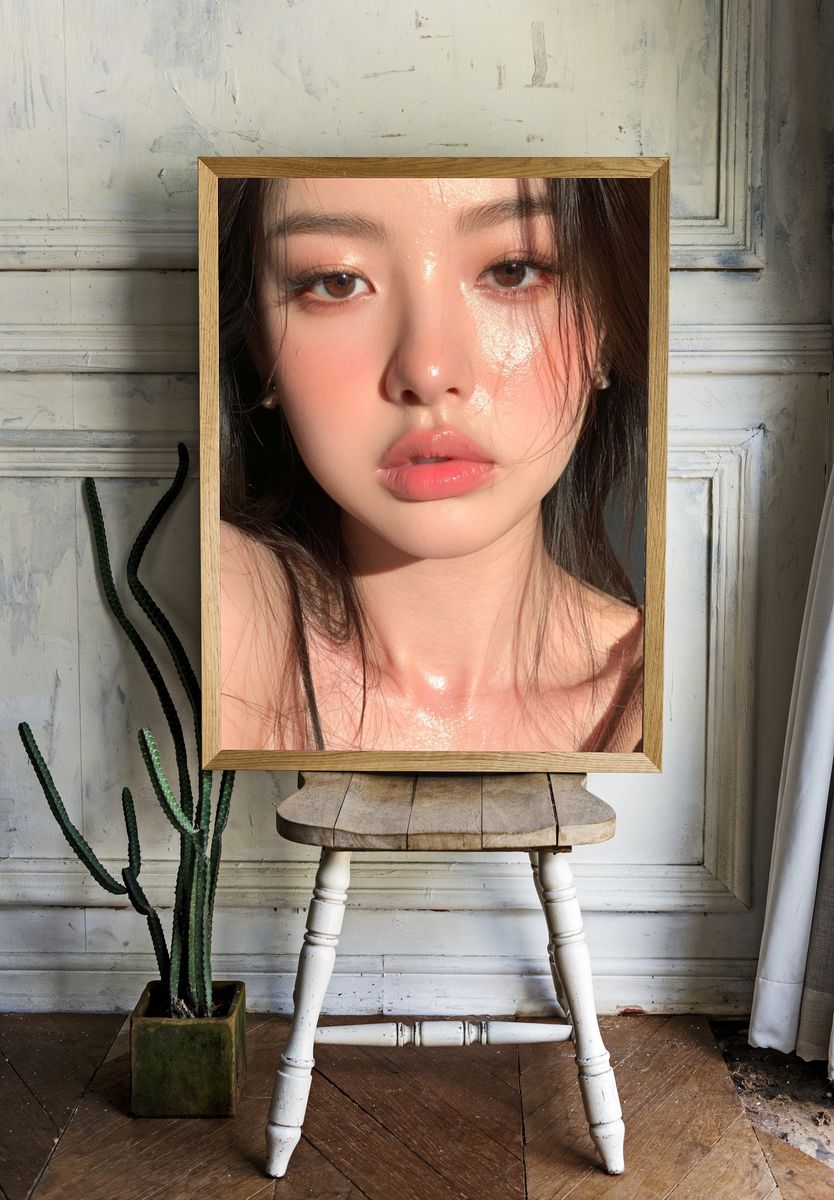 Glossy Portrait Photography Poster. — room view 1