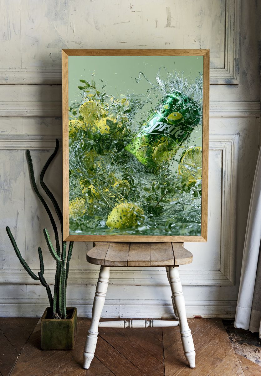 Lemon Soda Splash Photography Print. — room view 1