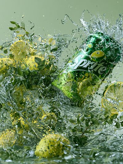 Lemon Soda Splash Photography Print. poster