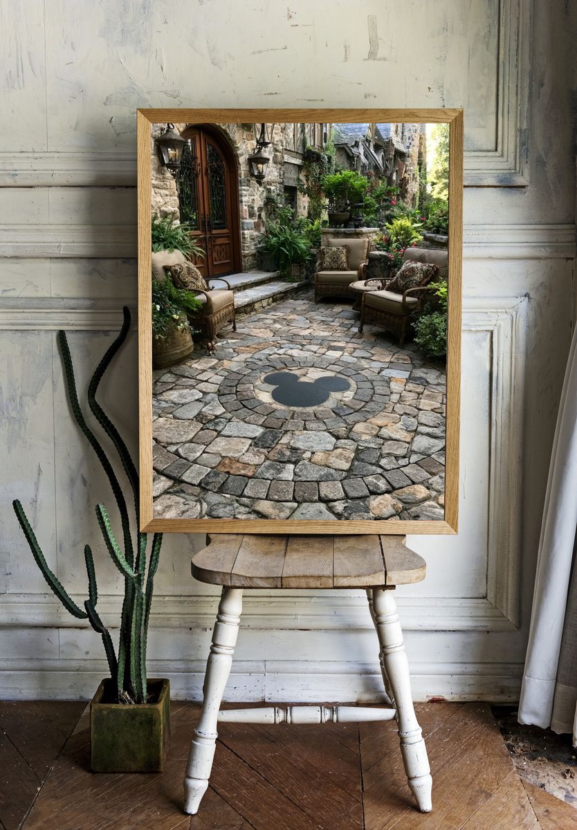 Stone Courtyard Garden Photography Poster. room preview