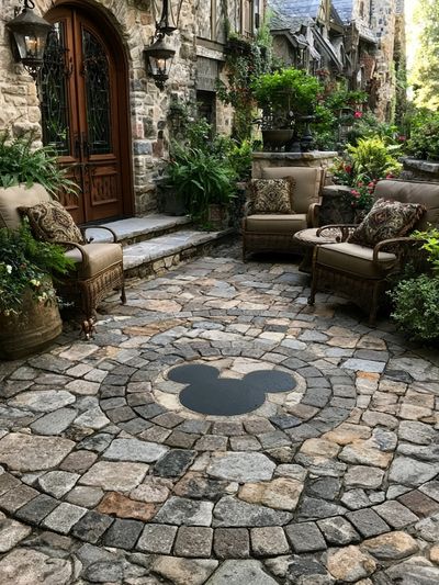 Stone Courtyard Garden Photography Poster.