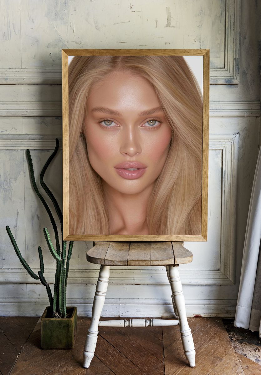 Blonde Beauty Portrait Print. — room view 1